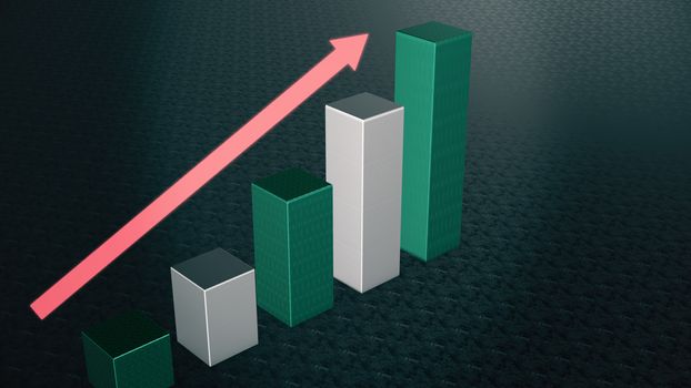 Graph Bar, Infographic diagram, chart. 3D rendered business background