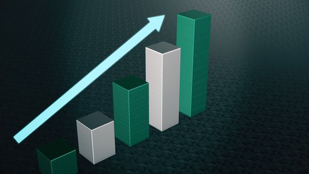 Graph Bar, Infographic diagram, chart. 3D rendered business background