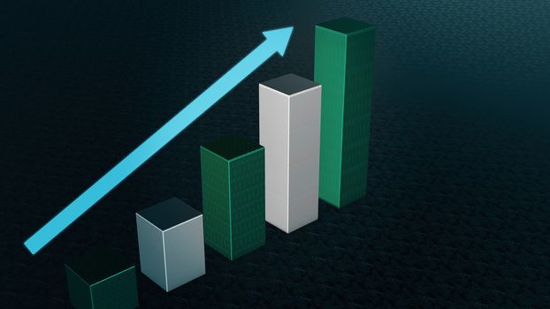 Graph Bar, Infographic diagram, chart. 3D rendered business background