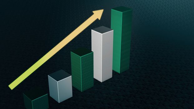 Graph Bar, Infographic diagram, chart. 3D rendered business background