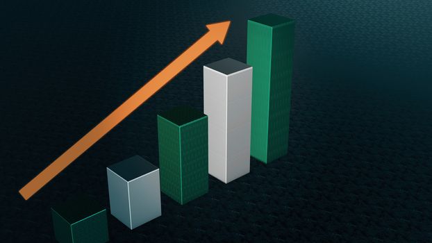 Graph Bar, Infographic diagram, chart. 3D rendered business background