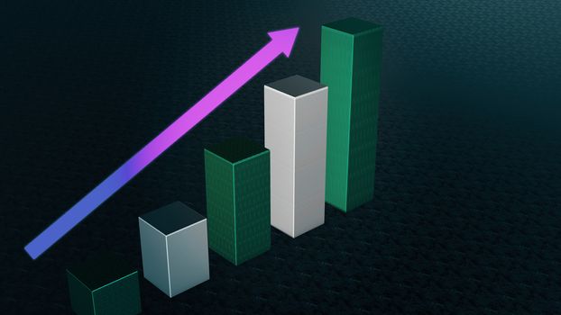 Graph Bar, Infographic diagram, chart. 3D rendered business background