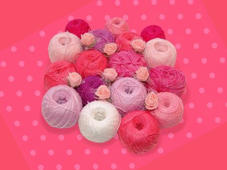 pink yarn. handmade