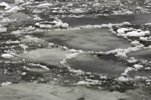 Ice Sheet Close Up in winter.