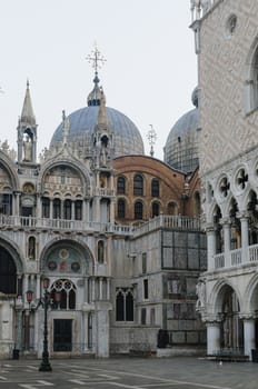 View of San Marco Basilica and Doge's Palace in San Marco Square, Venice, Veneto, Italy, Europe