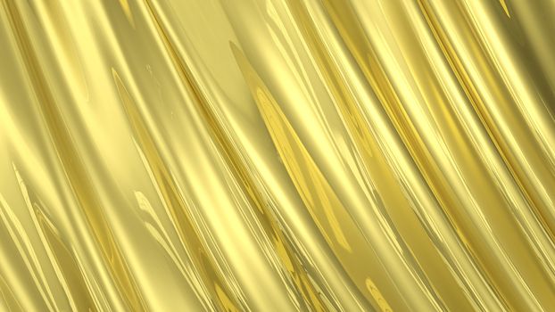 3D Illustration Abstract Gold Background Silk Cloth