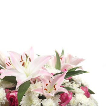 Bouquet of flowers isolated on white background