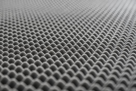 Close up of Sound Absorbing Sponge in Recording Studio. Dampening Acoustical Foam in Music Studio. Acoustic Foam Detail.