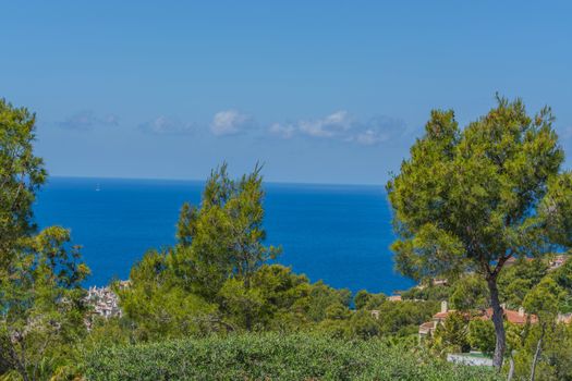 Panorama of the bay Paguera photographed from the mountain in Costa de la Calma.