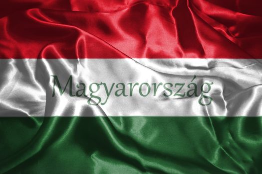 Hungarian National Flag With Hungary Written On It 3D illustration