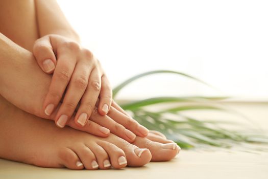 Skin care. Feet in close-up