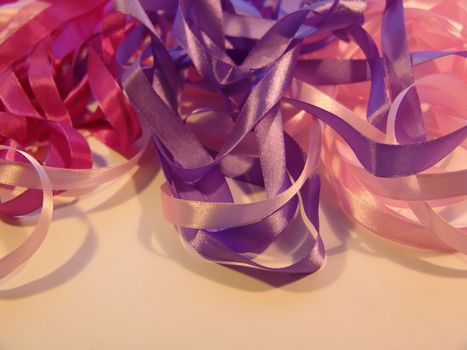 pink ribbon. purple ribbon. background