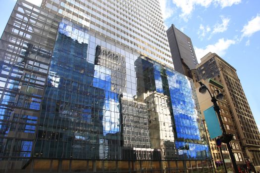 High buildings in New York. Manhattan