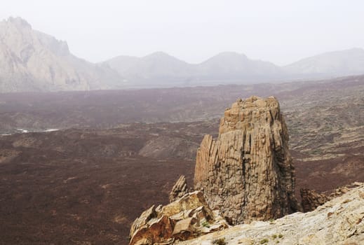 Landscape of the Teide National Park in Tenerife island, Spain 