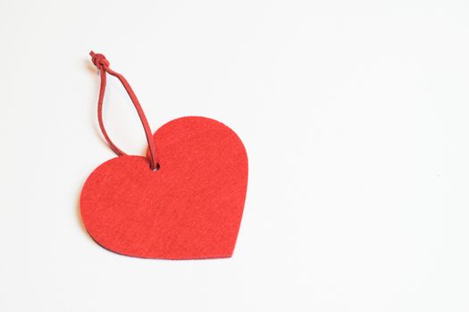 Red heart, symbl of love,  on a white background