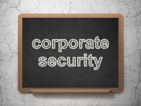 Security concept: text Corporate Security on Black chalkboard on grunge wall background, 3D rendering