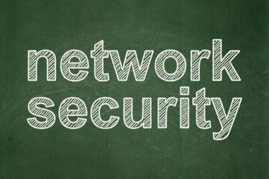 Safety concept: text Network Security on Green chalkboard background