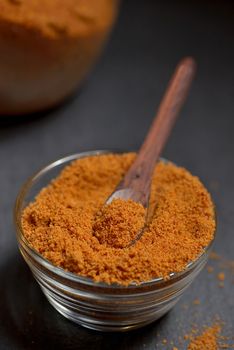 Coconut palm sugar on ardesia plate