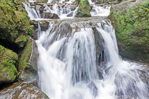Waterfall in tropical area of Jogjakarta Indonesia