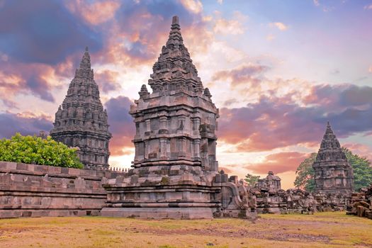 Prambanan or Candi Rara Jonggrang is a Hindu temple compound in Java, Indonesia, dedicated to the Trimurti: the Creator (Brahma), the Preserver (Vishnu) and the Destroyer (Shiva)