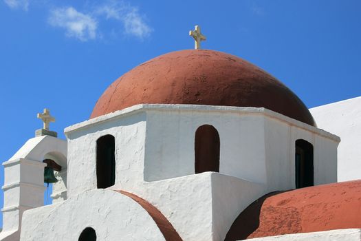 Detail of a church in Mykonos island, Greece