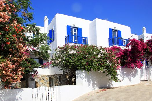 Traditional houses on Mykonos island, Greece