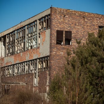 ruins of a very heavily polluted industrial factory, industrial series