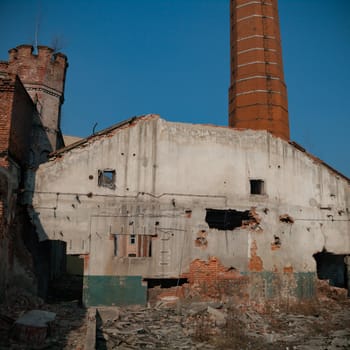 ruins of a very heavily polluted industrial factory, industrial series