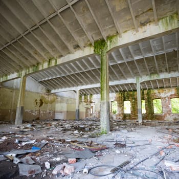 ruins of a very heavily polluted industrial factory, industrial series