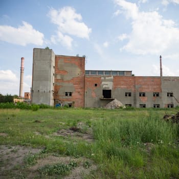 ruins of a very heavily polluted industrial factory, industrial series