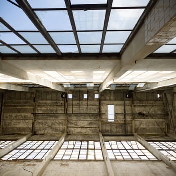 ruins of a very heavily polluted industrial factory, industrial series