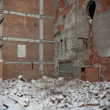 ruins of a very heavily polluted industrial factory, industrial series