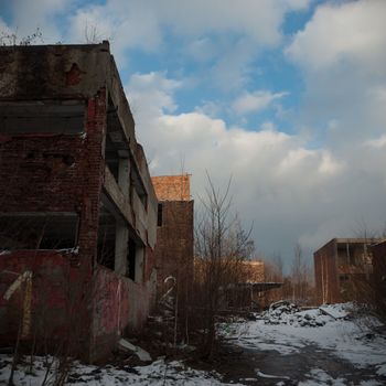 ruins of a very heavily polluted industrial factory, industrial series