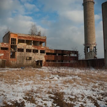 ruins of a very heavily polluted industrial factory, industrial series