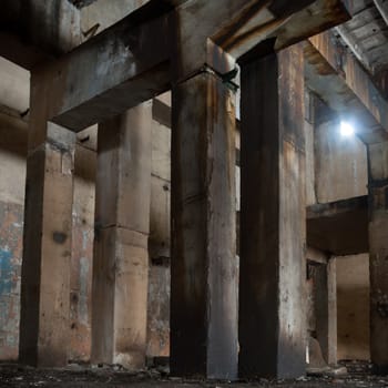 ruins of a very heavily polluted industrial factory, industrial series