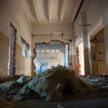 ruins of a very heavily polluted industrial factory, industrial series