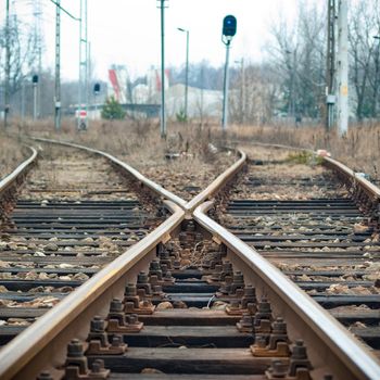 view of the railway track on a sunny day