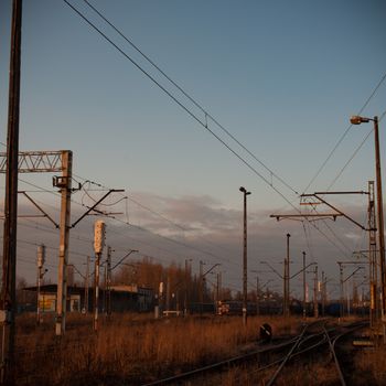view of the railway track on a sunny day