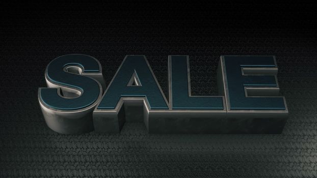 Metal 3D Text SALE with reflection and light