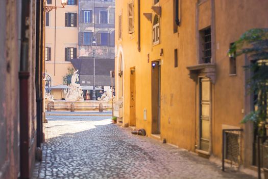 Renaissance street leading to Piazza Navona in Rome