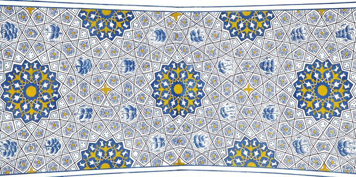 Wall painting of Kok Gumbaz mosque, Shahrisabz, Uzbekistan
