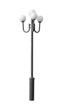 An old street lamppost isolated over white