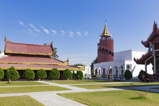 Mandalay Palace at day . Myanmar landmark