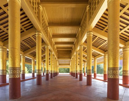 Corridor in Mandalay Palace wide view