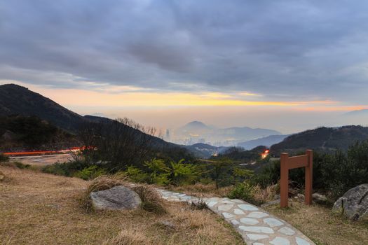 Tai Mo Shan sunset, hong kong famous mountain