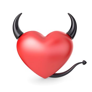 Devil heart. 3D render illustration isolated on white background