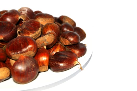 Chestnut pictures with natural crust and without crust