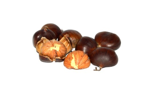 Chestnut pictures with natural crust and without crust