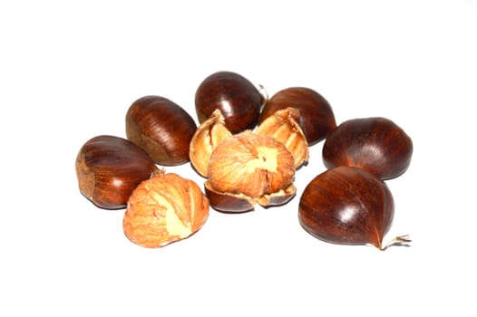 Chestnut pictures with natural crust and without crust