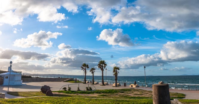 Coast of sardinia in a windy day of winter - marina di sorso